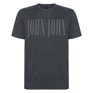 Camiseta John John Logo Masculina Cinza Mescla