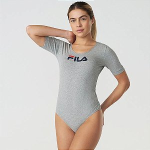 Body Fila Letter Feminino Cinza