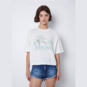 Camiseta John John Cropped Penny Feminina Verde Dom