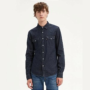 Camisa Levi's Classic Western Standard Masculina Azul
