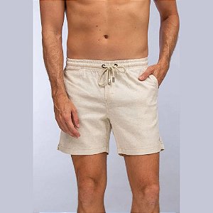 Short Red Feather Linho Masculino Natural