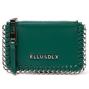 Carteira Ellus Card Holder Chains Techno Leather Verde