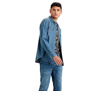 Camisa Levi's Classic Western Standard Masculina Azul