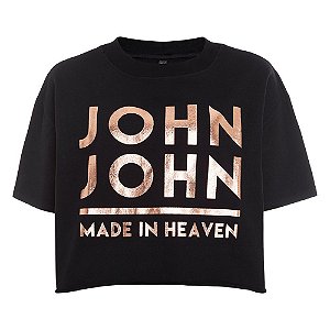 Camiseta John John Line Feminina Preta - Dom Store Multimarcas