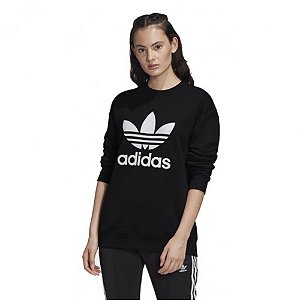 Blusa Adidas Originals Moletom Trefoil Crew Feminina