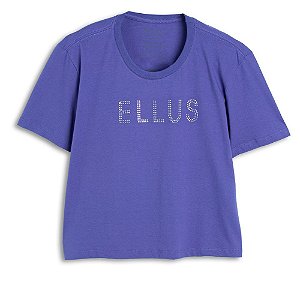 Camiseta Ellus Cotton Shine Box Feminina Azul