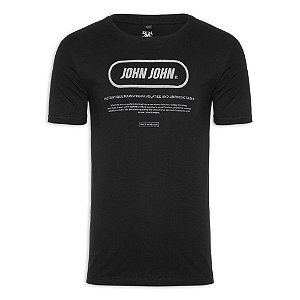 Camiseta John John Warning Masculina Preto