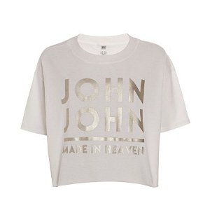 Camiseta John John Barra Elástica Feminina - Off White
