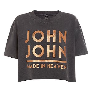 Camiseta John John Line Feminina Cinza Escuro