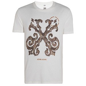 Camiseta John John Hawa II Brasão Masculina Off White