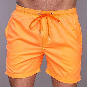 Short Red Feather Swim Neon Orange Masculino