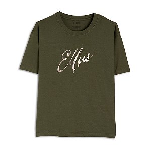 Camiseta Ellus Cotton Foil Shine Boxy Feminina