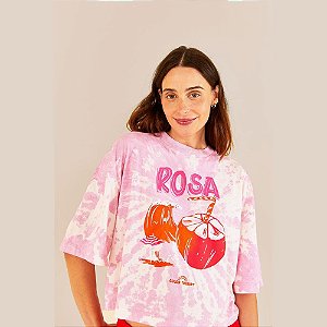 T-Shirt Farm Box Estampada Tie Dye Rosa