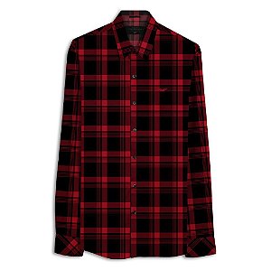 Camisa Ellus Xadrez Wool Touch Ft Kalemo Masculina Vermelha