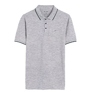 Polo Ellus Piquet Melange Easa Frisos Masculina Cinza