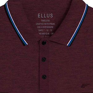 Polo Ellus Piquet Melange Easa Frisos Masculina Bordô