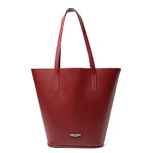 Bolsa Ellus Shopping Bag Natural Leather Bordô