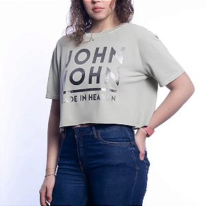 Camiseta John John Cropped Penny Feminina Preta - Dom Store Multimarcas  Vestuário Calçados Acessórios