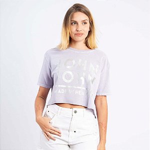 Camiseta John John Cropped Penny Feminina Lilás