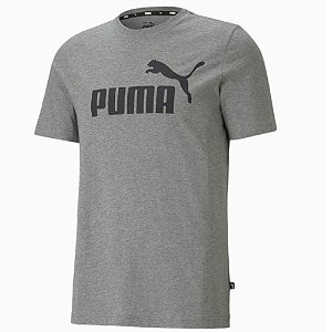 Camiseta Puma Ess Logo Tee Masculina Cinza