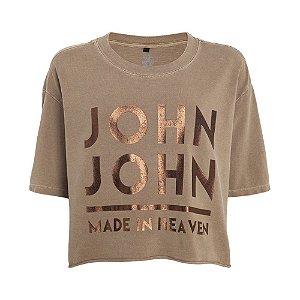 Camiseta John John JJ Line Feminina Marrom