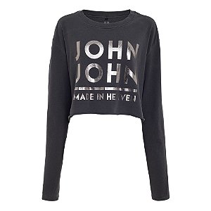 Camiseta John John Line Feminina Cinza