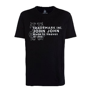 Camiseta John John Trademark Brasão Black Masculina