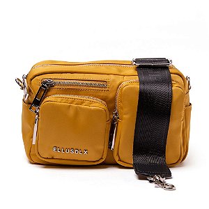 Bolsa Ellus Crossbody Bag Nylon Pocket Unissex Amarela