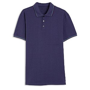 Polo Ellus Piquet Melange Easa Frisos Masculina Azul