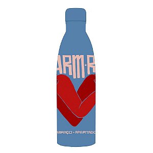 Garrafa Farm Glub Glub Floral de Renda Azul 500 ml