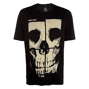 Camiseta John John Skull Square Masculina Preta