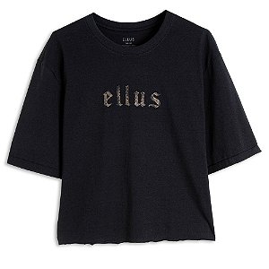 Camiseta Ellus Cotton Boxy Shine Feminino