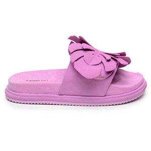 Chinelo Slide Farm Monstera Feminino Hortencia Rosa