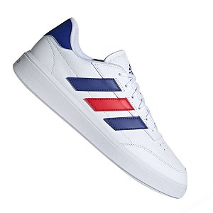 Tênis Adidas Courtblock Masculino Branco Azul Vermelho