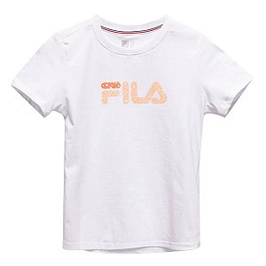 Camiseta Fila Infantil Letter Fun Branca Meninas