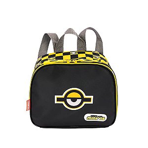 Lancheira Pequena Minions Chess Sestini Preta Amarela