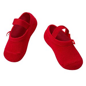 Meia Puket Recém Nascido RN Boneca Rosa Vermelho