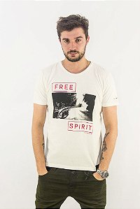 CAMISETA ELLUS VINTAGE FREE SPIRIT CLASSIC MASCULINA OFF-WHITE