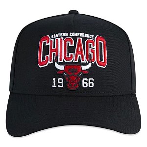 Boné New Era 940 Aba Curva NBA Chicago Bulls Sport Preto