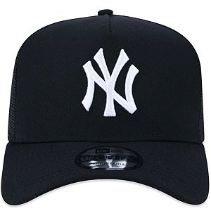 Boné New Era 940 Trucker Snapback New York Yankees Preto