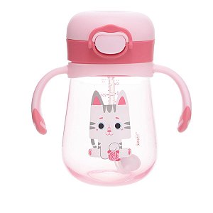 Copo Com alça canudo Kouii Filhotiis Gato Mia
