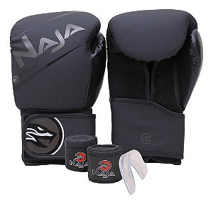 Kit Luva Boxe Muay Thai + Bandagem + Bucal Naja Extreme