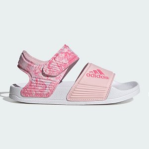 Sandália Adidas Adilette Branca Rosa Kids Infantil