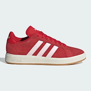 Tênis Adidas Grand Court Base 00s Suede Feminino Vermelho