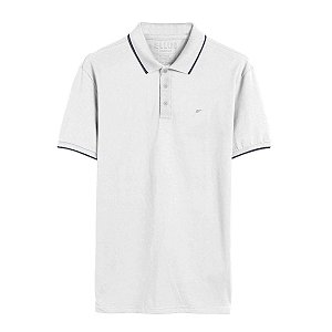 Polo Ellus Piquet e Asa Friso Classic Branca Friso Azul 01
