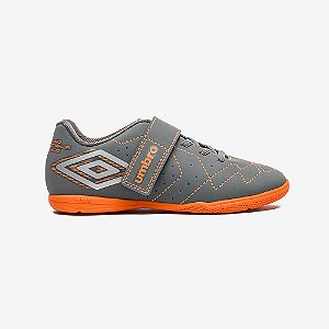 Chuteira Umbro Futsal  Neo Striker Infantil Cinza Laranja