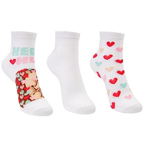 Kit 3 pares de meia Tripack Kids Club 23 a 27