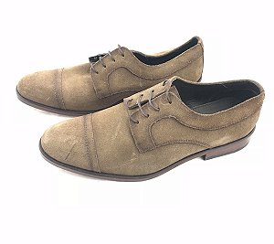 Sapato Social Monbram Dressy Couro Camurça Marrom Alto Luxo