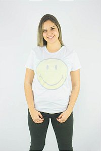 Camiseta Ellus Second Floor Holographic Smiley Feminino