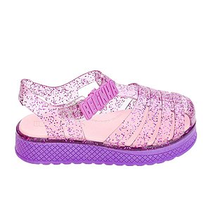 Sandália Belinha Infantil  Kidy Plataforma Lilás Glitter